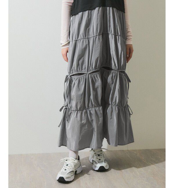 ADAM ET ROPE'「【WEB限定】コンビリボンワンピース」|ワンピース|