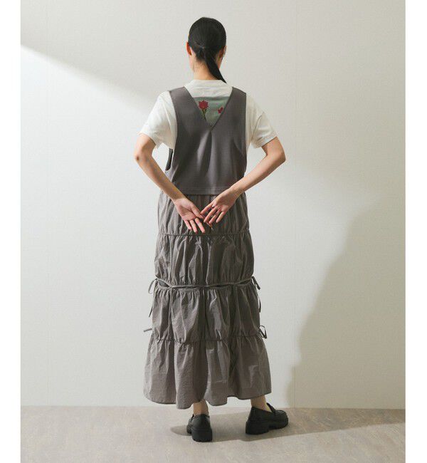 ADAM ET ROPE'「【WEB限定】コンビリボンワンピース」|ワンピース|