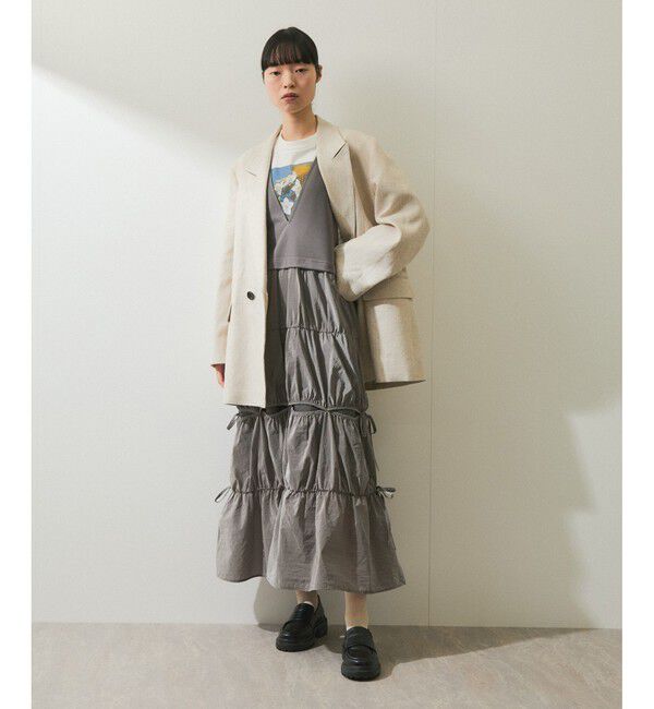 ADAM ET ROPE'「【WEB限定】コンビリボンワンピース」|ワンピース|