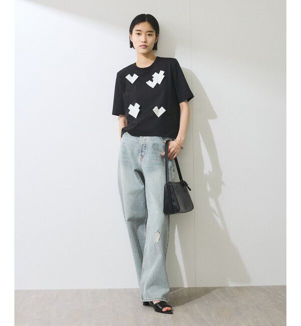 ADAM ET ROPE'「【WEB限定】・【サステナブル】ハートモチーフTシャツ」|Tシャツ・カットソー|