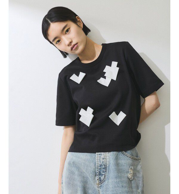 ADAM ET ROPE'「【WEB限定】・【サステナブル】ハートモチーフTシャツ」|Tシャツ・カットソー|