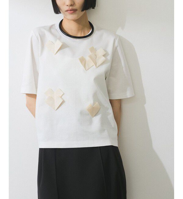 ADAM ET ROPE'「【WEB限定】・【サステナブル】ハートモチーフTシャツ」|Tシャツ・カットソー|ホワイト(10)