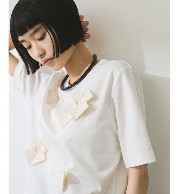 ADAM ET ROPE'「【WEB限定】・【サステナブル】ハートモチーフTシャツ」|Tシャツ・カットソー|