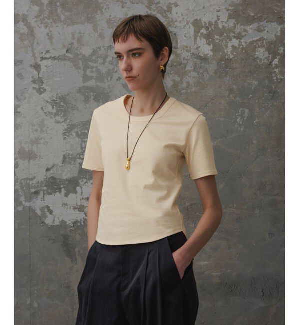 ADAM ET ROPE'「【EMOELLE】UネックTEE」|Tシャツ・カットソー|ベージュ(27)
