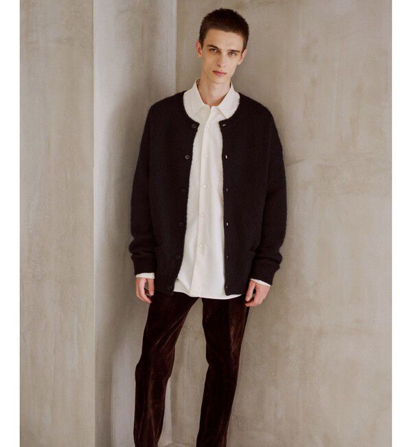 ADAM ET ROPE'「モヘアミックス オーバーサイズ クルーネックカーディガン」|カーディガン|