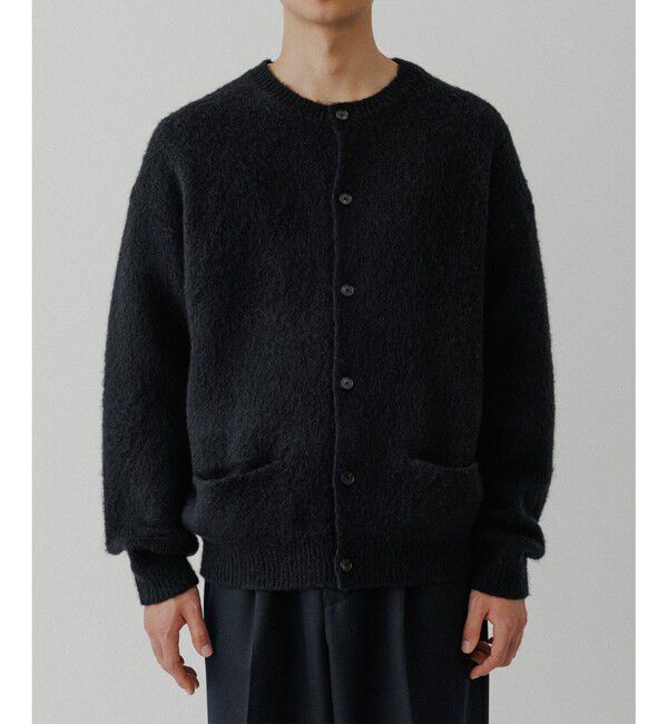 ADAM ET ROPE'「モヘアミックス オーバーサイズ クルーネックカーディガン」|カーディガン|