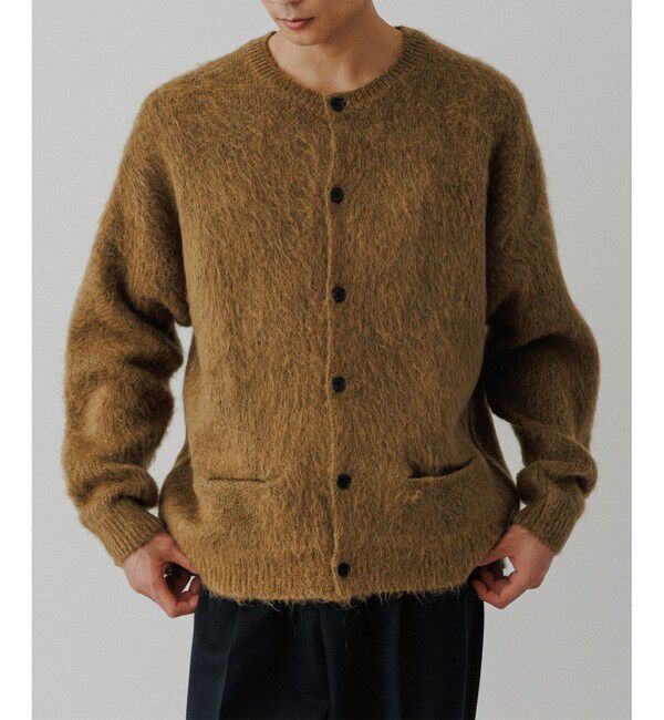 ADAM ET ROPE'「モヘアミックス オーバーサイズ クルーネックカーディガン」|カーディガン|