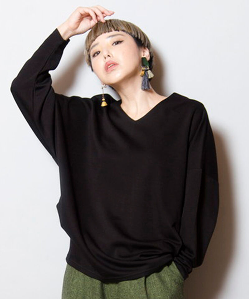  「サイドタックプルオーバー」|Tシャツ・カットソー|BLACK