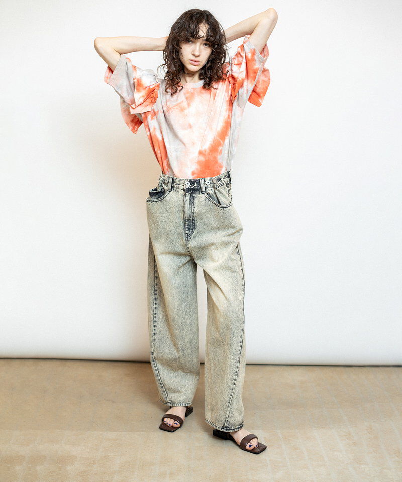  「タイダイショルダーフリルTシャツ」|Tシャツ・カットソー|