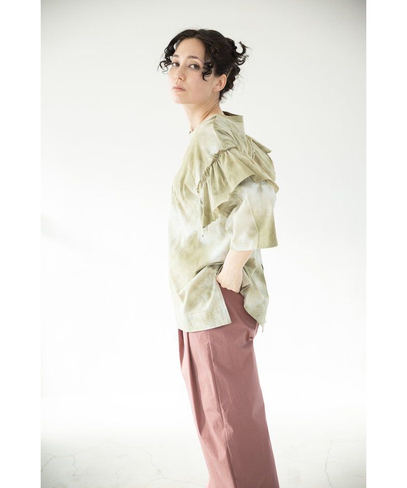  「タイダイショルダーフリルTシャツ」|Tシャツ・カットソー|