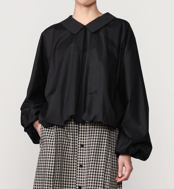  「HAVERSACK | ラウンドカラー 長袖シャツ WOMEN」|シャツ・ブラウス|BLACK