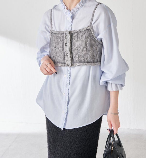  「【レイヤードアイテム】チュールドッキングキャミソール」|ニット・セーター|