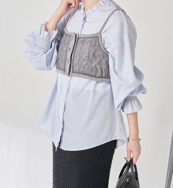  「【レイヤードアイテム】チュールドッキングキャミソール」|ニット・セーター|