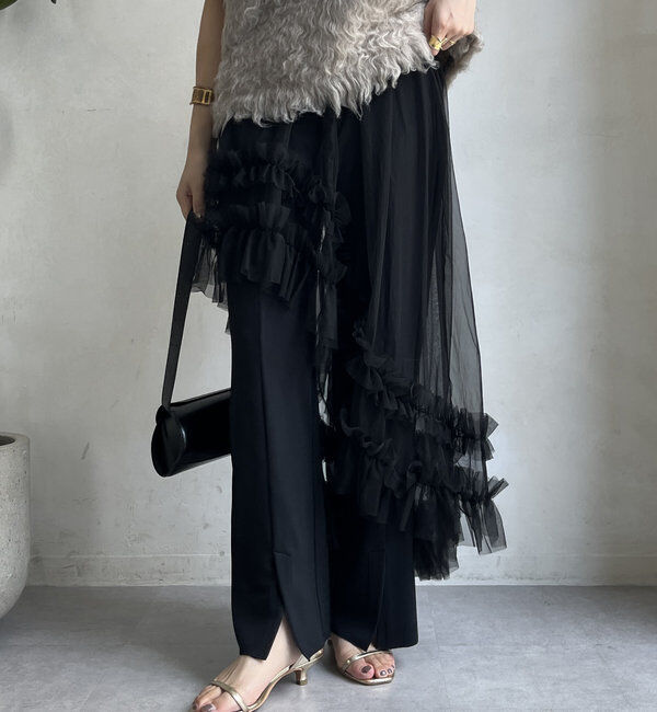  「【WEB限定】アシメティアードチュールスカート」|スカート|