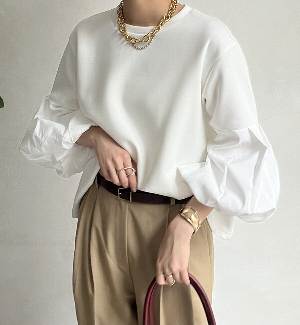  「【WEB限定】バルーンスリーブプルオーバー」|Tシャツ・カットソー|オフホワイト