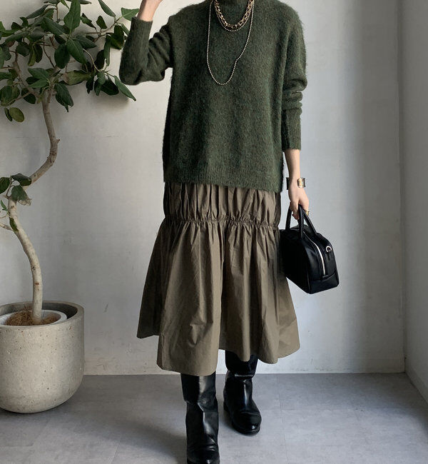  「【WEB限定】ニットドッキングワンピース」|ワンピース|