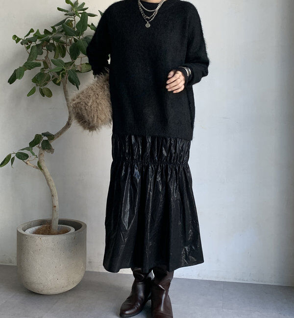  「【WEB限定】ニットドッキングワンピース」|ワンピース|