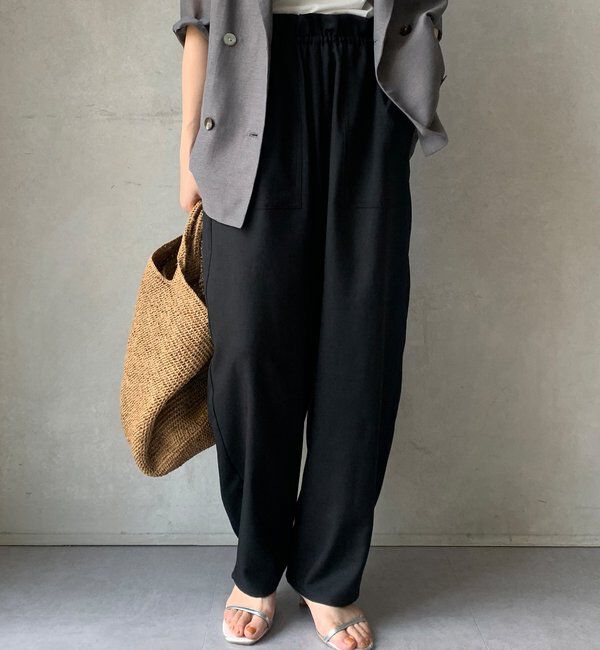  「【WEB限定】 麻調シャイニーイージーパンツ」|チノ|