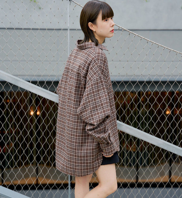  「【WHIMSIC】フランネルチェックレギュラーカラーシャツ」|シャツ・ブラウス|