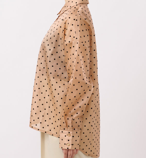  「《オンオフ兼用・ドレッシーな雰囲気》ドットオーガンジーシャツ」|シャツ・ブラウス|