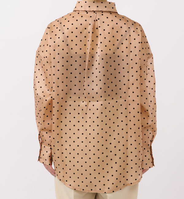  「《オンオフ兼用・ドレッシーな雰囲気》ドットオーガンジーシャツ」|シャツ・ブラウス|