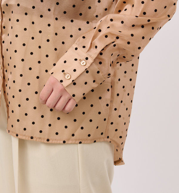  「《オンオフ兼用・ドレッシーな雰囲気》ドットオーガンジーシャツ」|シャツ・ブラウス|