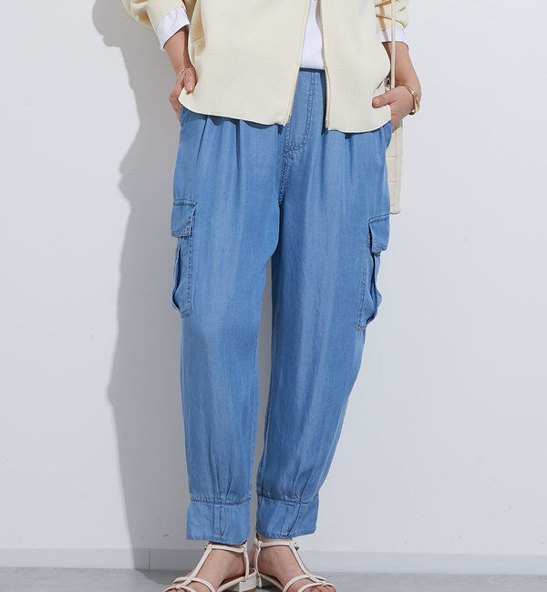  「《履き心地抜群◎》バイオシルクジョガーパンツ」|その他|サックスブルー