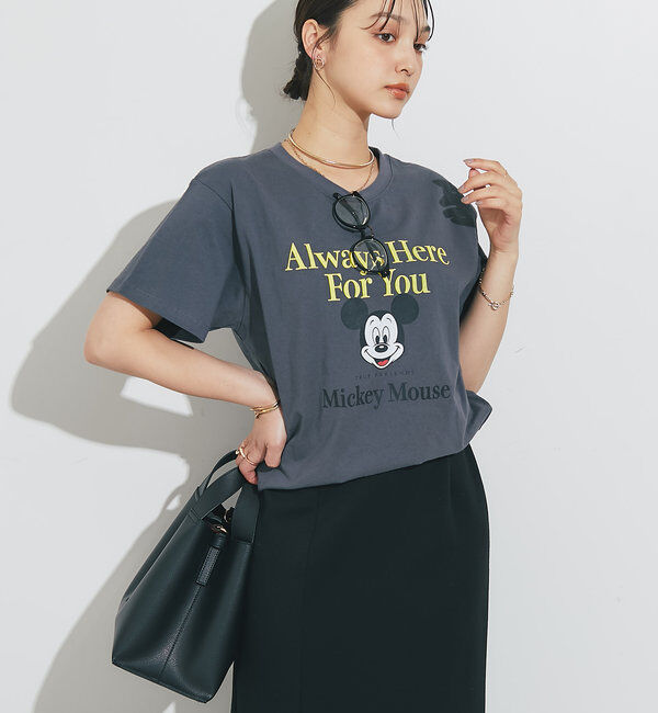  「+81/Mickey tee」|Tシャツ・カットソー|チャコールグレー