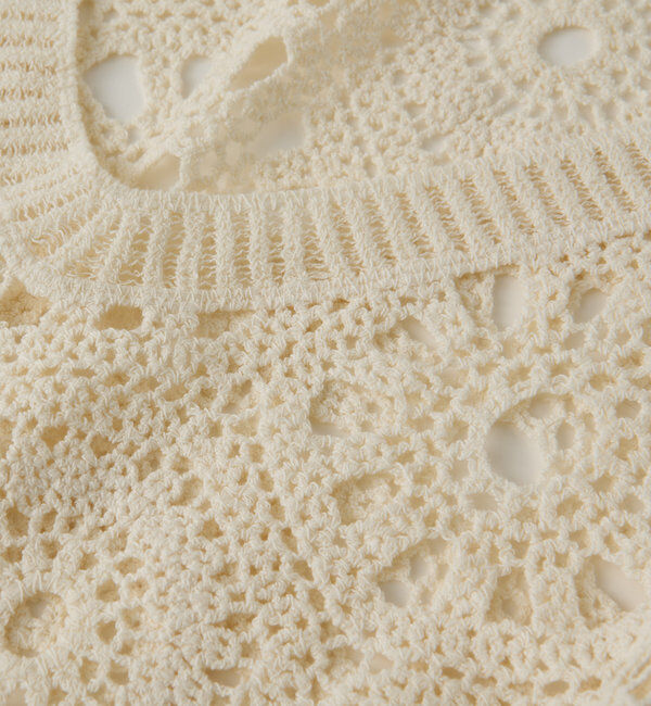  「《大人の主役級レイヤード》クロシェ編みベスト」|ニット・セーター|