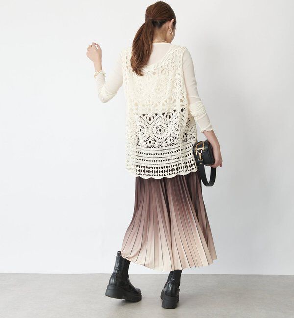  「《大人の主役級レイヤード》クロシェ編みベスト」|ニット・セーター|