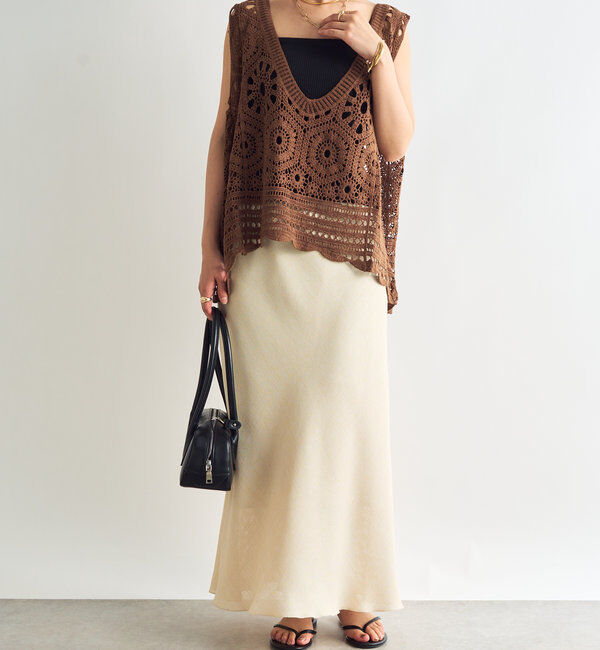  「《大人の主役級レイヤード》クロシェ編みベスト」|ニット・セーター|