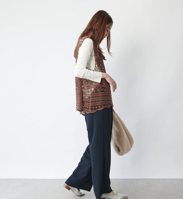  「《大人の主役級レイヤード》クロシェ編みベスト」|ニット・セーター|