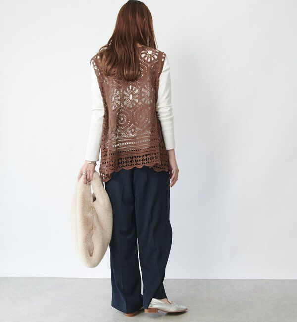  「《大人の主役級レイヤード》クロシェ編みベスト」|ニット・セーター|