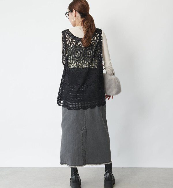  「《大人の主役級レイヤード》クロシェ編みベスト」|ニット・セーター|