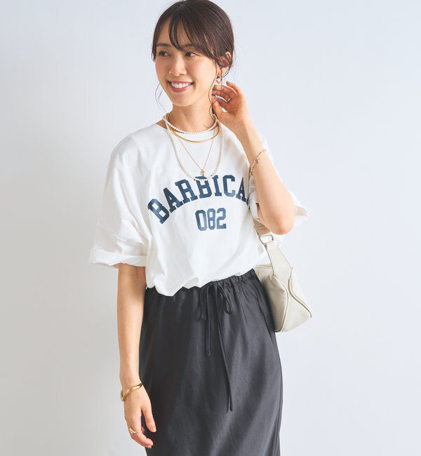  「《綿100％・デイリー使いに着映える》シルケット風ロゴTee」|Tシャツ・カットソー|