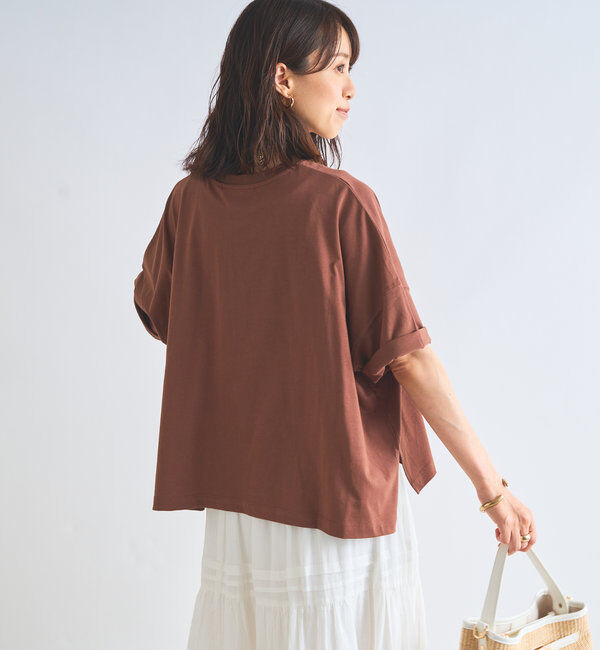  「《綿100％・デイリー使いに着映える》シルケット風ロゴTee」|Tシャツ・カットソー|