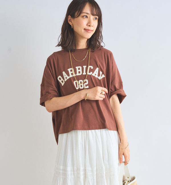  「《綿100％・デイリー使いに着映える》シルケット風ロゴTee」|Tシャツ・カットソー|