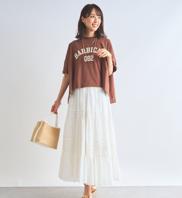  「《綿100％・デイリー使いに着映える》シルケット風ロゴTee」|Tシャツ・カットソー|