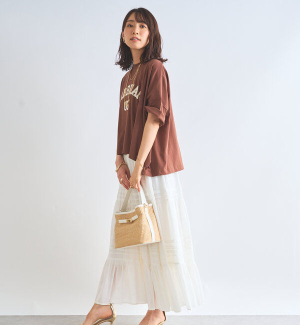  「《綿100％・デイリー使いに着映える》シルケット風ロゴTee」|Tシャツ・カットソー|