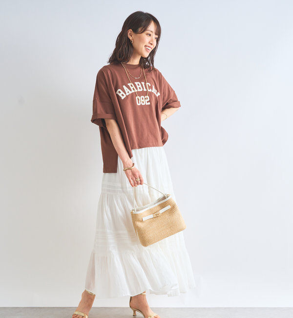  「《綿100％・デイリー使いに着映える》シルケット風ロゴTee」|Tシャツ・カットソー|