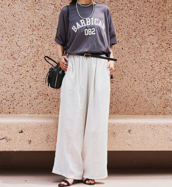  「《綿100％・デイリー使いに着映える》シルケット風ロゴTee」|Tシャツ・カットソー|