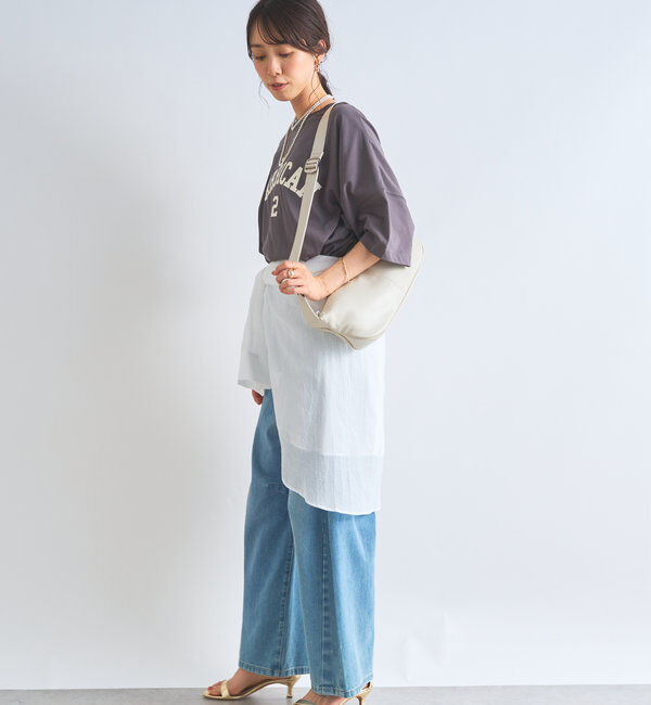  「《綿100％・デイリー使いに着映える》シルケット風ロゴTee」|Tシャツ・カットソー|