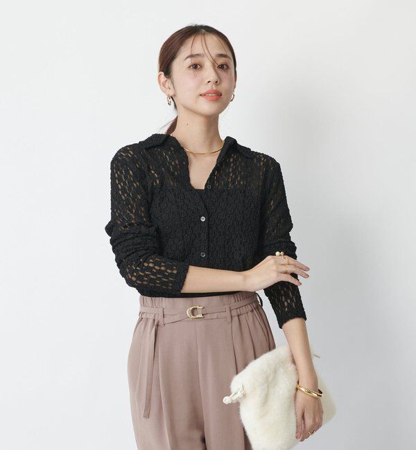  「《抜け感と上品さをまとう》レースシャツ」|Tシャツ・カットソー|