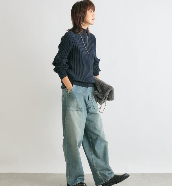  「【MONN.:.(モン)】コットンハイネックニット」|ニット・セーター|