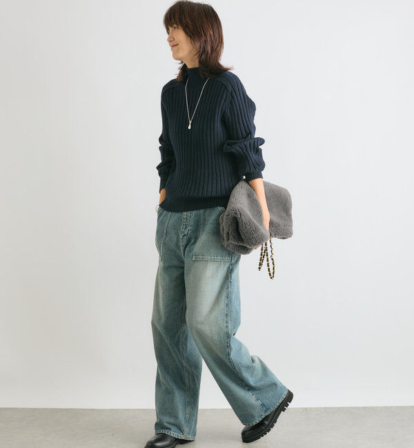  「【MONN.:.(モン)】コットンハイネックニット」|ニット・セーター|