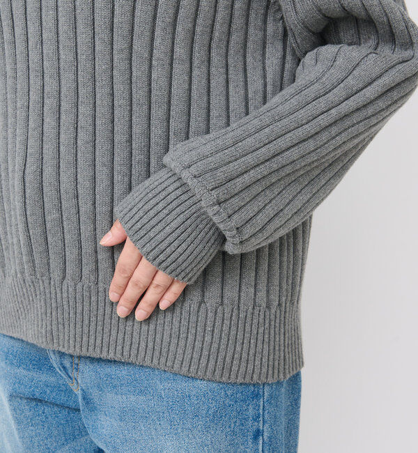  「【MONN.:.(モン)】コットンハイネックニット」|ニット・セーター|