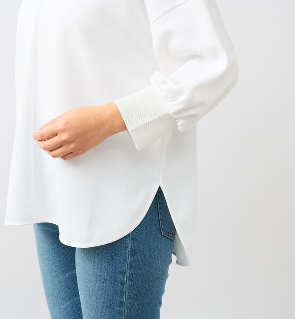  「【着心地抜群】カットジョーゼット5分袖プルオーバー」|Tシャツ・カットソー|