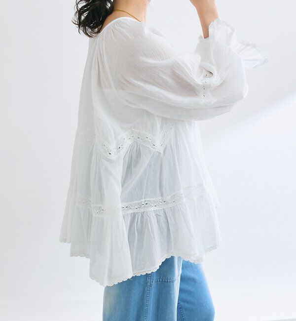  「【シーズンムードを高める】コットンボイルレースブラウス」|シャツ・ブラウス|
