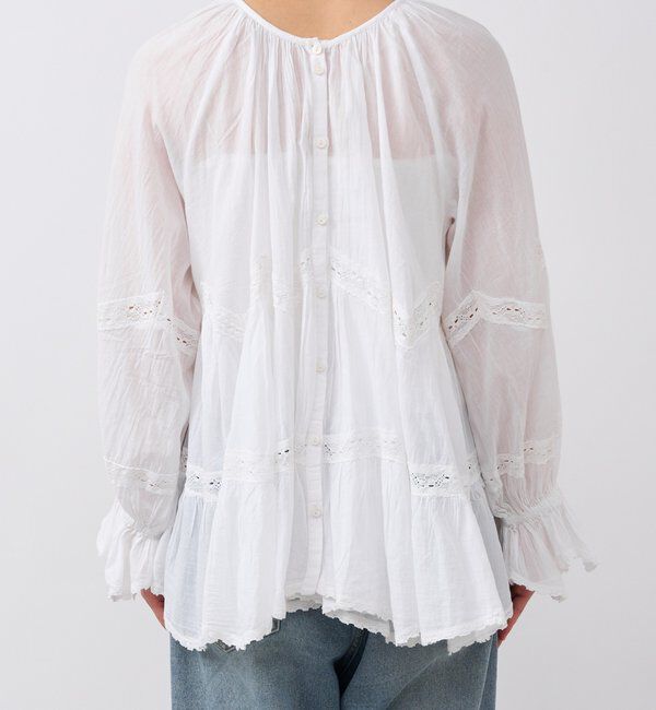  「【シーズンムードを高める】コットンボイルレースブラウス」|シャツ・ブラウス|