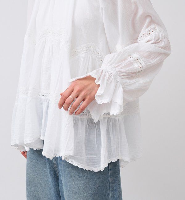 「【シーズンムードを高める】コットンボイルレースブラウス」|シャツ・ブラウス|